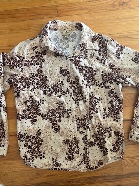 Woolrich Vintage Cream Floral Cotton Button-Up Shirt